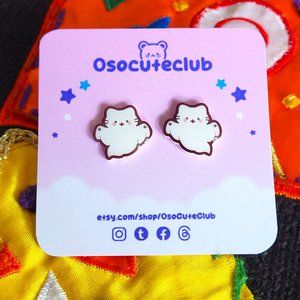 Handmade Ghost Cat Earrings